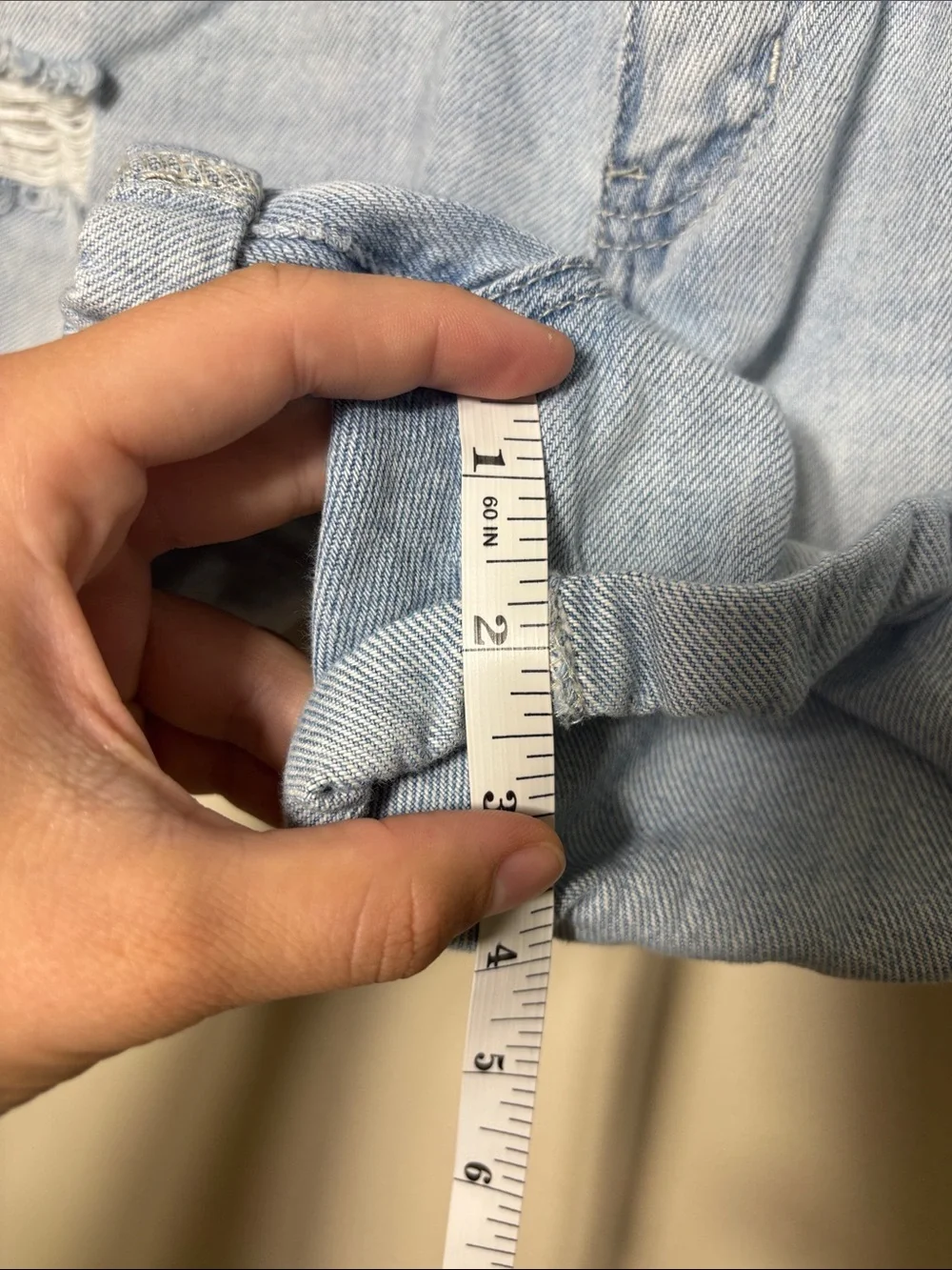 KanCan Light Blue Distressed Roll-Hem Jean Shorts
